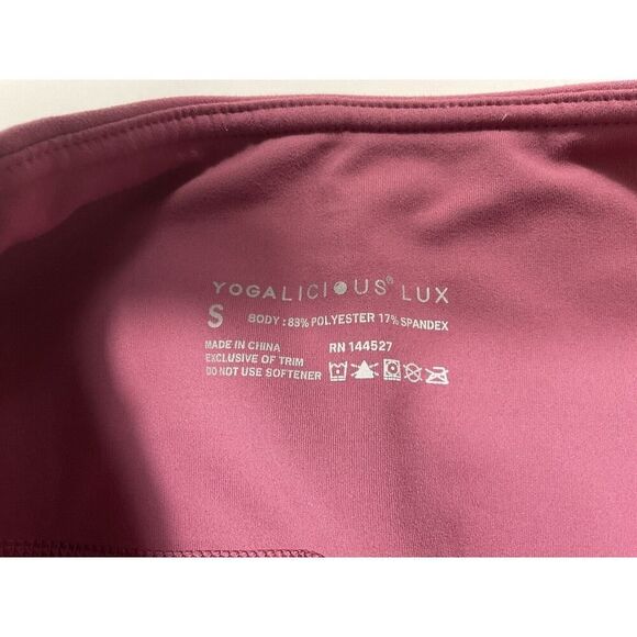 Yogalicious Lux High Waisted Cropped Leggings Womens Sz Small Pink Orchid Haze - Picture 4 of 7